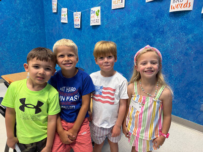 Children in their Sunday evening group