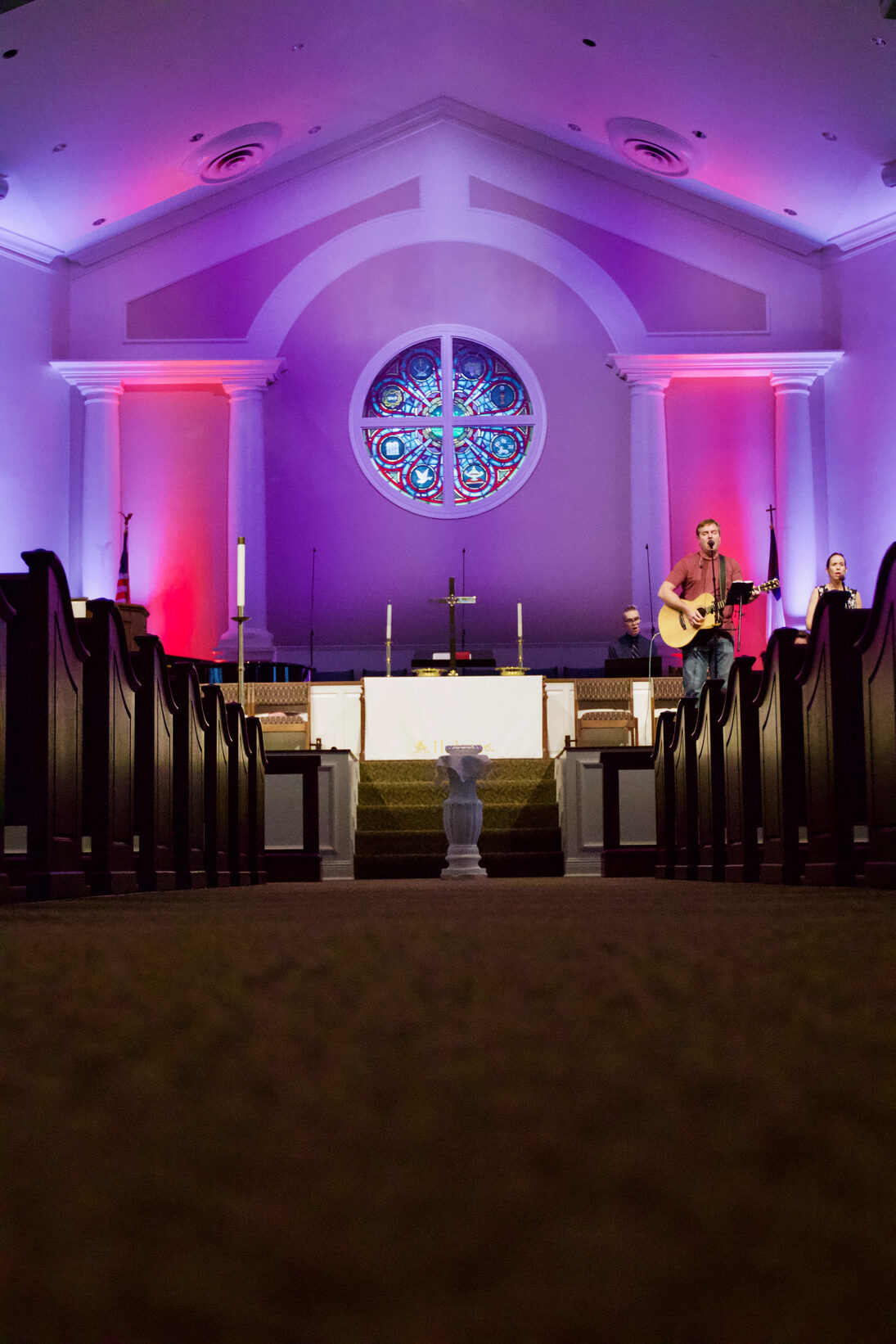 The sanctuary during worship