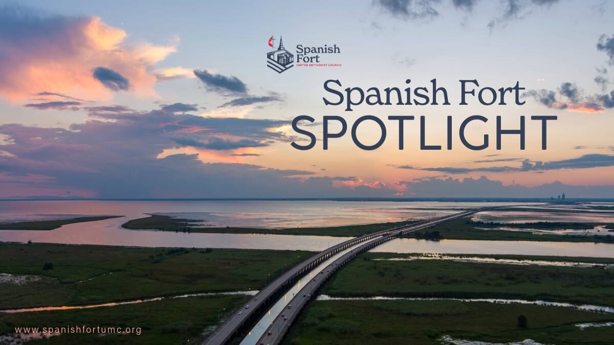 The Spanish Fort Spotlight over Mobile Bay