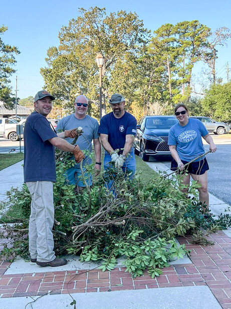 A church work day serving in the community