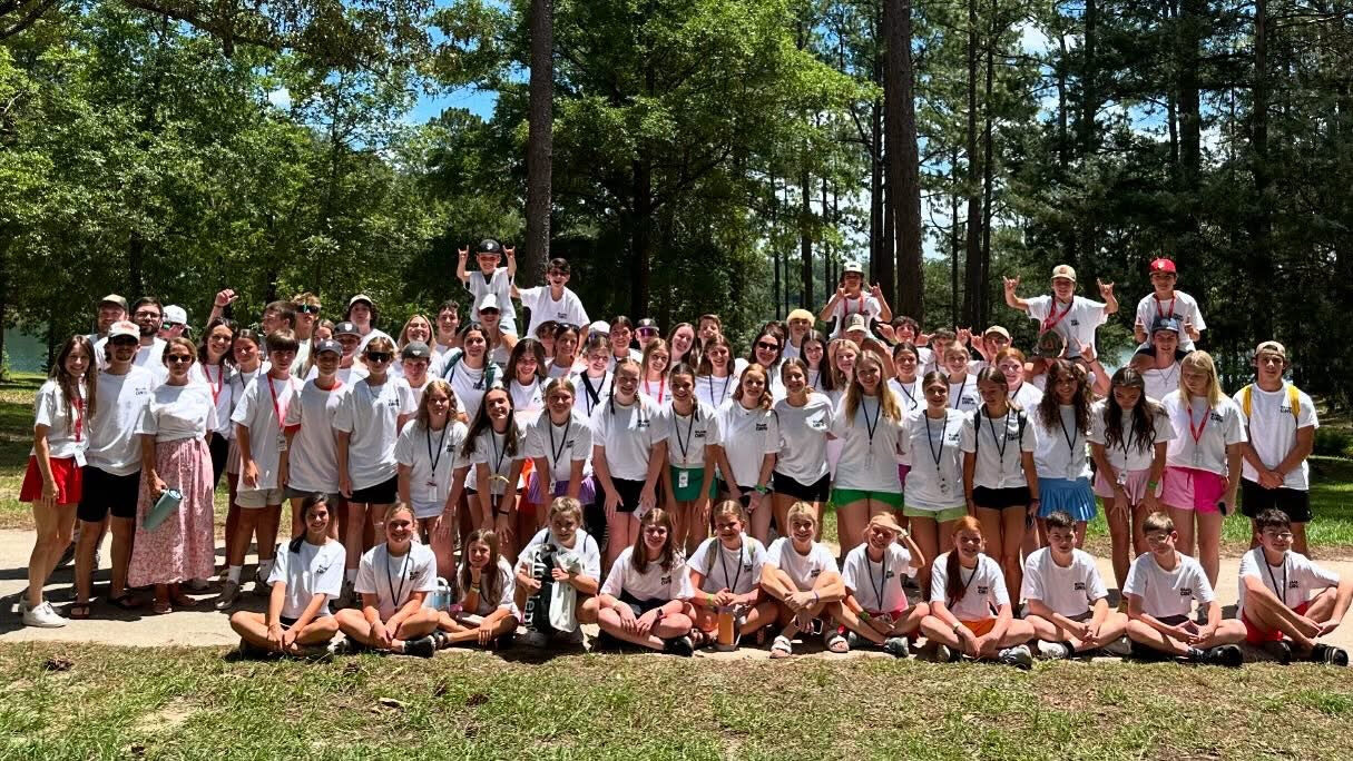The youth group at summer camp